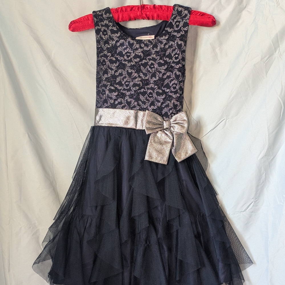 Bonnie Jean Navy And Silver Special Occasion Dress